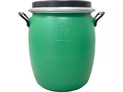 Бочка 48л. круглая, с крышкой и обручем, код: 35695