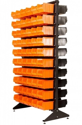 Стеллаж с пластиковыми ящиками 1802-0/0/10