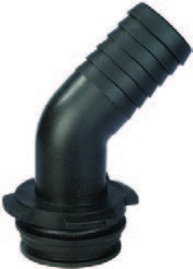Штуцер G3 угловой 45° T9M, 75мм пластик Италия