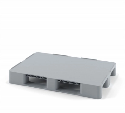 Универсальный сплошной пластиковый поддон 1200х800 на трёх полозьях