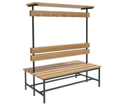 Скамейка с вешалкой для раздевалок «Ювентус» двухсторонняя 1,2 м