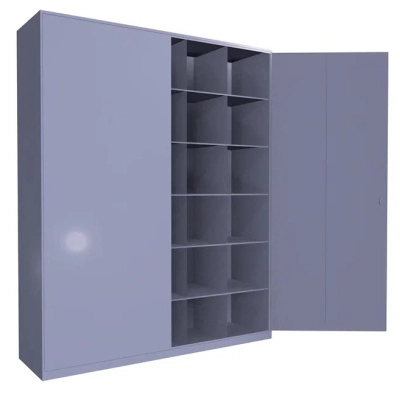 Шкаф для противогазов ХПГ-30-1270 с дверьми 1580x1270x380 мм Светло-серый