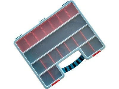 Органайзер 407х340х60 с лотками, с планкой, с разделителями, 25 ячеек, код: 36994