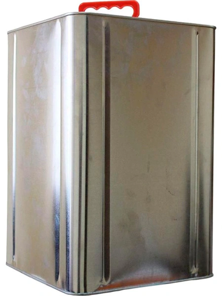 Канистра металл 18л квадратная с ручкой пластик с отверстием под берикап 42мм, арт. КМ-18н без берикапа 42мм, код: 12907