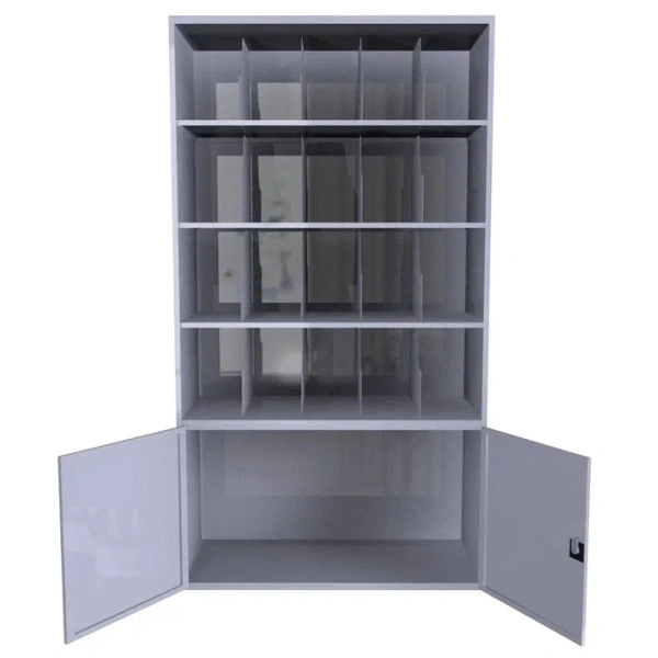 Шкаф для 48 противогазов ХПГ-48-600 без двери 1800x600x400 мм Светло-серый