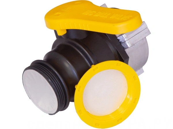 Кран п/э для еврокуба 50x75 с дюралюмин. гайкой, с проклад. PTFE, с резьбой BSP/NPT, код: 38027