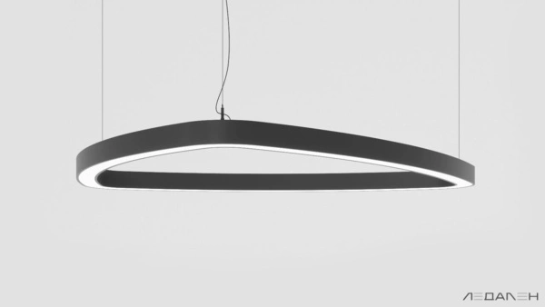 Треугольный светильник TRIANGOLO SOFT PRO XL 6000K 90W, корпус черный