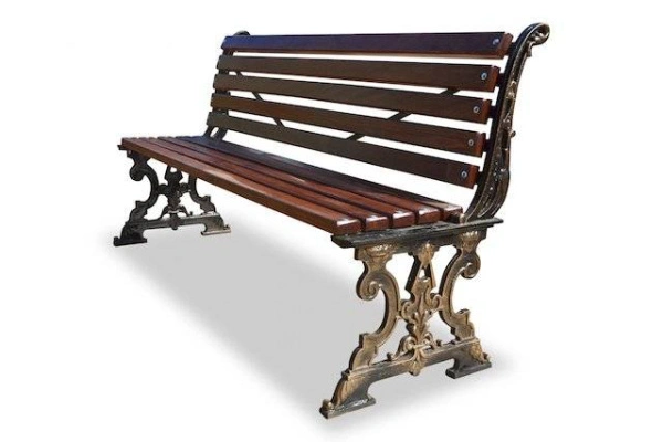 Скамейка чугунная «Ампир» без подлокотников 2,0 м (2 опоры)