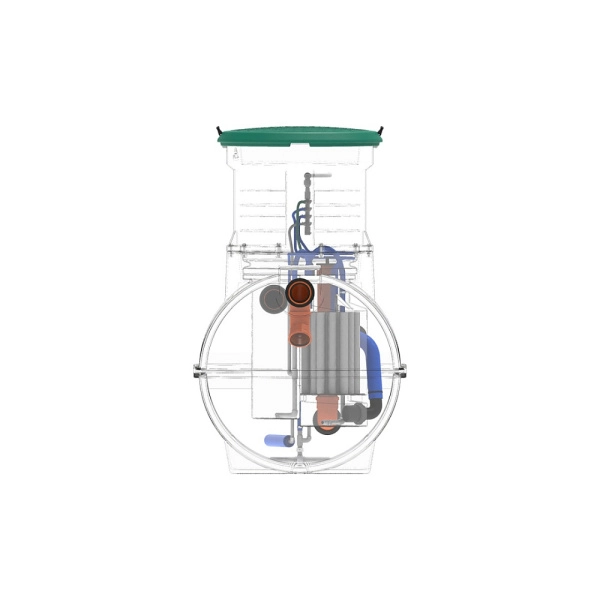 Автономная канализация Rostok Ground 4 с горловиной 600 мм и принудительным отведением стоков 