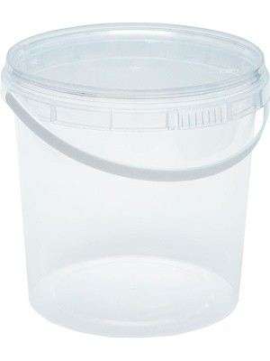 Ведро круглое емкостью 1,5 л, арт. ВП 1,5 прозр, код: 10853
