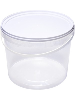 Ведро 11,5л круглое с крышкой с пластиковой ручкой (ПП), арт. ВП 11,5к прозр, код: 20401