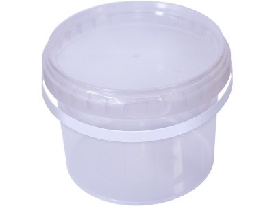 Ведро п/п 0,570л. круглое, d-131мм, с ручкой,с прозрачной крышкой, код: 29509